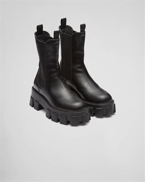 prada brushed leather boots.